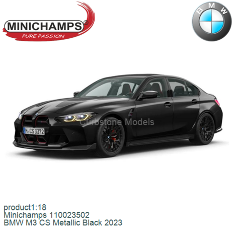 product1:18 | Minichamps 110023502 | BMW M3 CS Metallic Black 2023