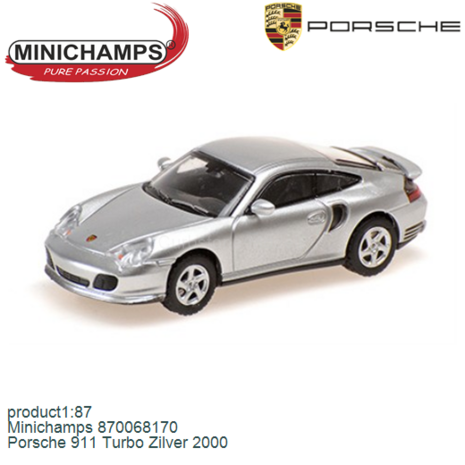 product1:87 | Minichamps 870068170 | Porsche 911 Turbo Zilver 2000