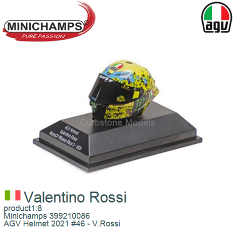 product1:8 | Minichamps 399210086 | AGV Helmet 2021 #46 - V.Rossi