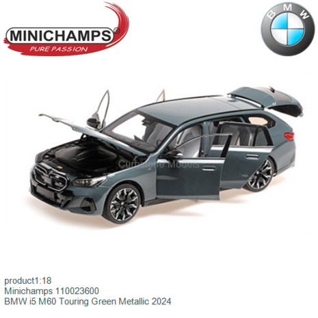 product1:18 | Minichamps 110023600 | BMW i5 M60 Touring Green Metallic 2024