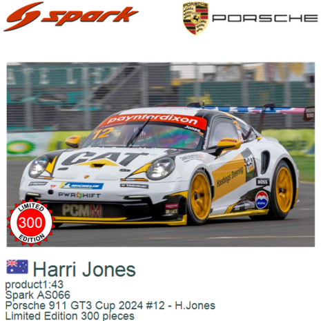 product1:43 | Spark AS066 | Porsche 911 GT3 Cup 2024 #12 - H.Jones