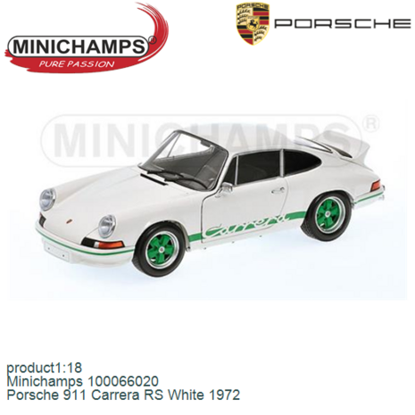 product1:18 | Minichamps 100066020 | Porsche 911 Carrera RS White 1972