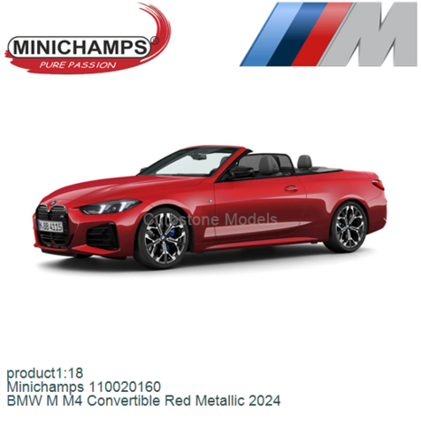 product1:18 | Minichamps 110020160 | BMW M M4 Convertible Red Metallic 2024