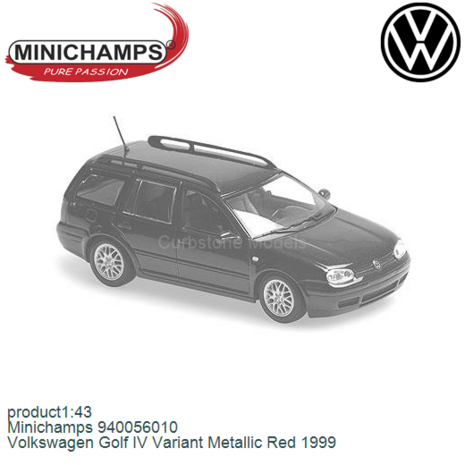 product1:43 | Minichamps 940056010 | Volkswagen Golf IV Variant Metallic Red 1999