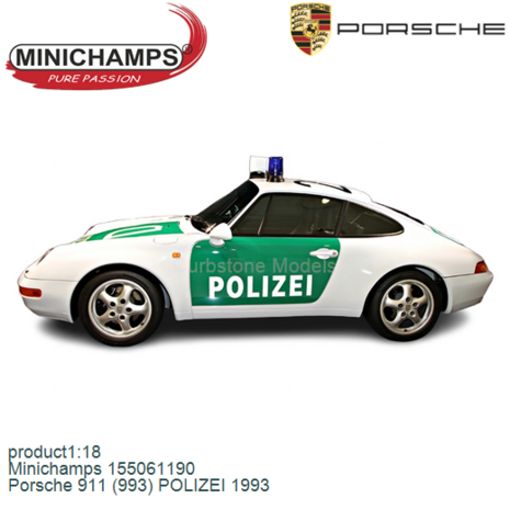 product1:18 | Minichamps 155061190 | Porsche 911 (993) POLIZEI 1993