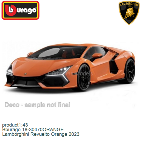 product1:43 | Bburago 18-30470ORANGE | Lamborghini Revuelto Orange 2023