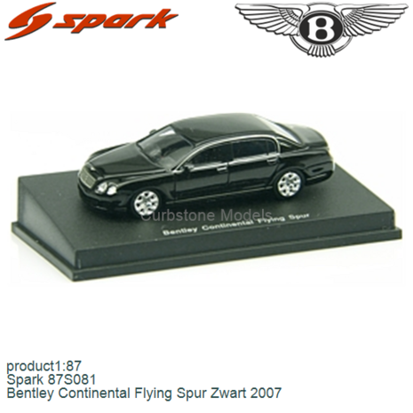 product1:87 | Spark 87S081 | Bentley Continental Flying Spur Zwart 2007
