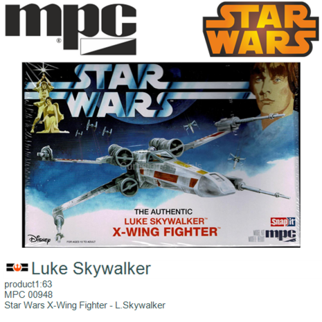 product1:63 | MPC 00948 | Star Wars X-Wing Fighter - L.Skywalker