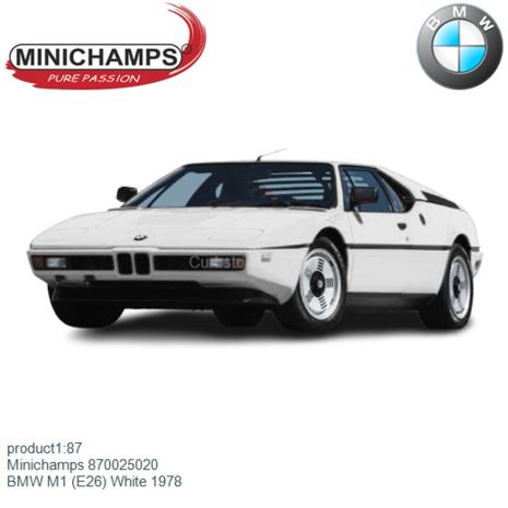 product1:87 | Minichamps 870025020 | BMW M1 (E26) White 1978