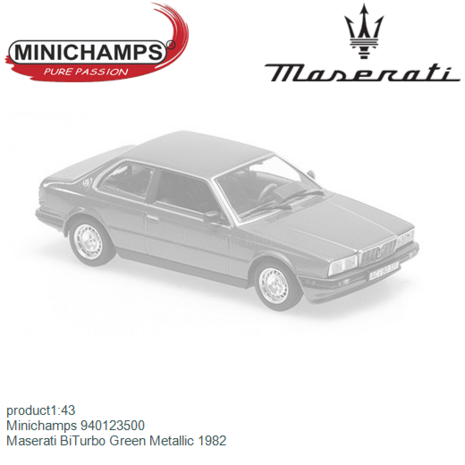 product1:43 | Minichamps 940123500 | Maserati BiTurbo Green Metallic 1982