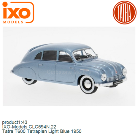 product1:43 | IXO-Models CLC594N.22 | Tatra T600 Tatraplan Light Blue 1950