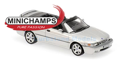 product1:43 | Minichamps 940170831 | Saab 9-3 Aero Cabrio Zilver metallic 2001
