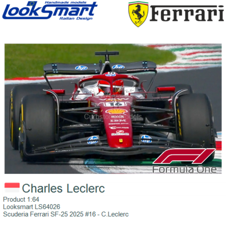 Product 1:64 | Looksmart LS64026 | Scuderia Ferrari SF-25 2025 #16 - C.Leclerc