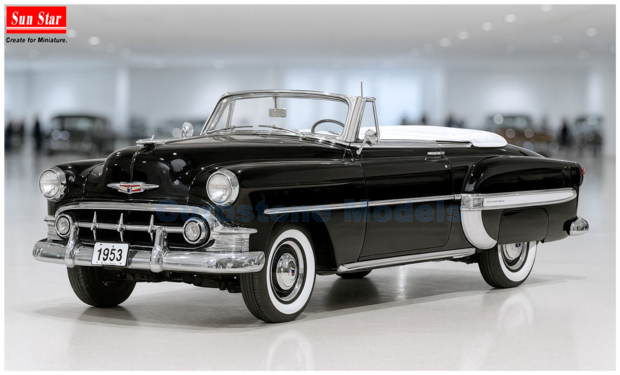 product1:18 | Sunstar 1626 | Chevrolet Bel Air Open Convertible Black 1953