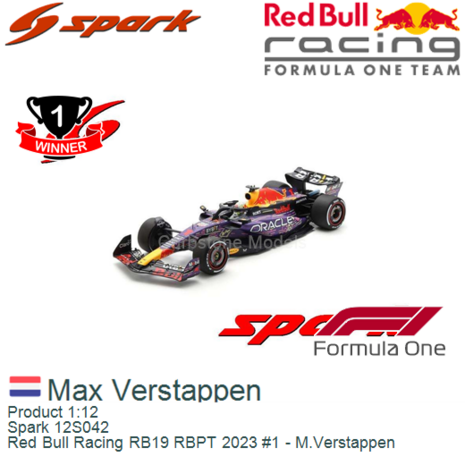Product 1:12 | Spark 12S042 | Red Bull Racing RB19 RBPT 2023 #1 - M.Verstappen