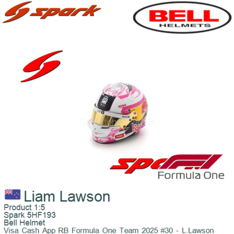 Product 1:5 | Spark 5HF193 | Bell Helmet | Visa Cash App RB Formula One Team 2025 #30 - L.Lawson