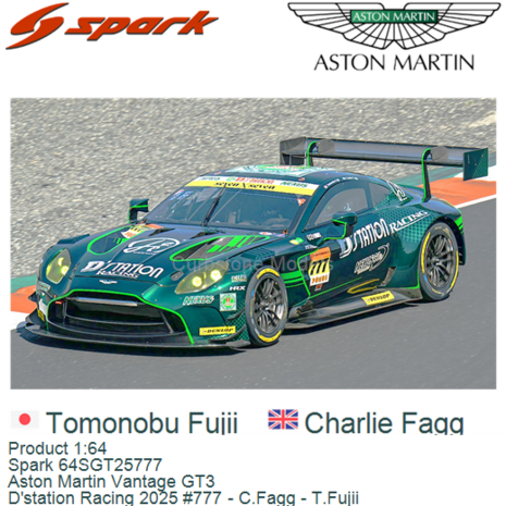 Product 1:64 | Spark 64SGT25777 | Aston Martin Vantage GT3 | D'station Racing 2025 #777 - C.Fagg - T.Fujii