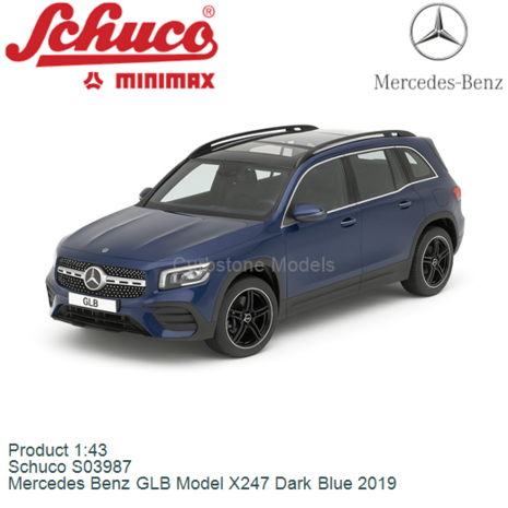 Product 1:43 | Schuco S03987 | Mercedes Benz GLB Model X247 Dark Blue 2019