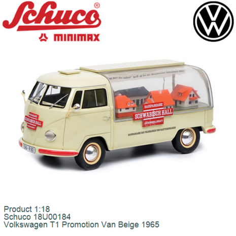 Product 1:18 | Schuco 18U00184 | Volkswagen T1 Promotion Van Beige 1965