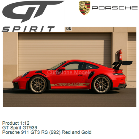 Product 1:12 | GT Spirit GT939 | Porsche 911 GT3 RS (992) Red and Gold
