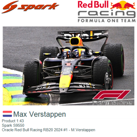 Product 1:43 | Spark S9550 | Oracle Red Bull Racing RB20 2024 #1 - M.Verstappen