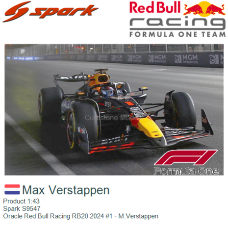 Product 1:43 | Spark S9547 | Oracle Red Bull Racing RB20 2024 #1 - M.Verstappen
