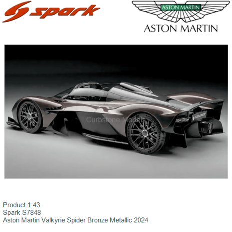 Product 1:43 | Spark S7848 | Aston Martin Valkyrie Spider Bronze Metallic 2024