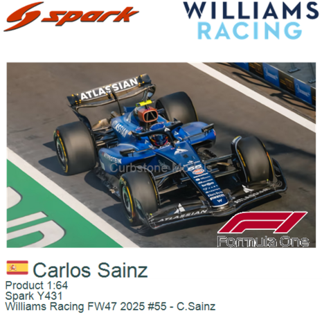 Product 1:64 | Spark Y431 | Williams Racing FW47 2025 #55 - C.Sainz