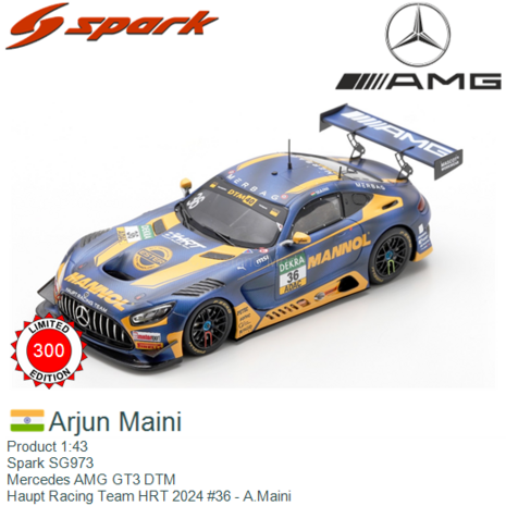 Product 1:43 | Spark SG973 | Mercedes AMG GT3 DTM | Haupt Racing Team HRT 2024 #36 - A.Maini