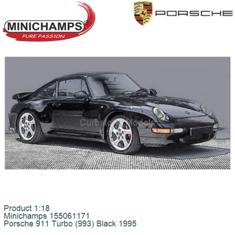 Product 1:18 | Minichamps 155061171 | Porsche 911 Turbo (993) Black 1995