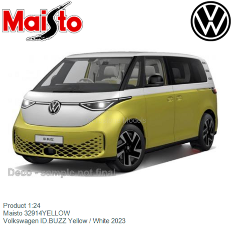 Product 1:24 | Maisto 32914YELLOW | Volkswagen ID.BUZZ Yellow / White 2023