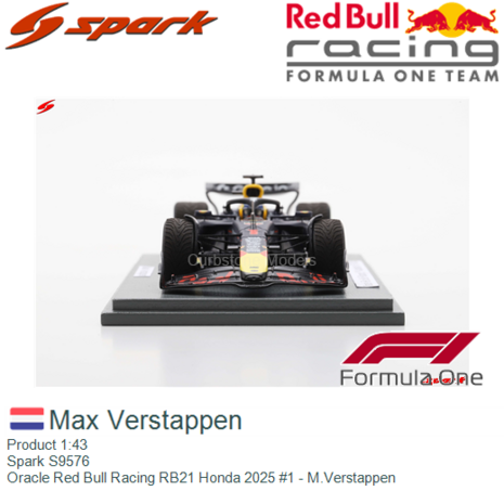 Product 1:43 | Spark S9576 | Oracle Red Bull Racing RB21 Honda 2025 #1 - M.Verstappen