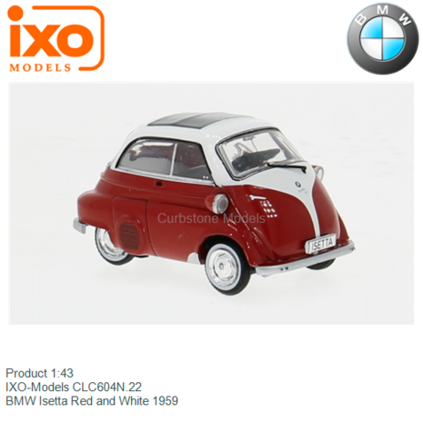 Product 1:43 | IXO-Models CLC604N.22 | BMW Isetta Red and White 1959