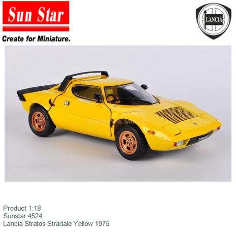 Product 1:18 | Sunstar 4524 | Lancia Stratos Stradale Yellow 1975
