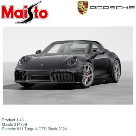 Product 1:43 | Maisto 31470B | Porsche 911 Targa 4 GTS Black 2024