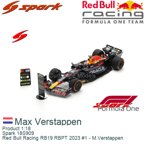 Product 1:18 | Spark 18S909 | Red Bull Racing RB19 RBPT 2023 #1 - M.Verstappen