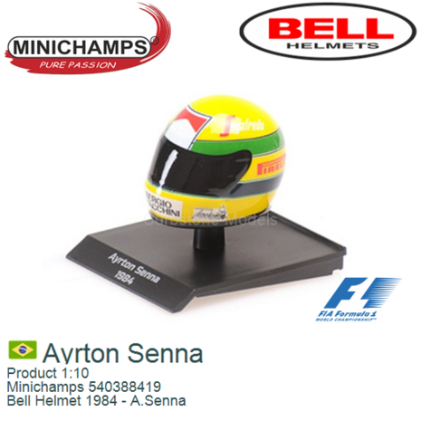 Product 1:10 | Minichamps 540388419 | Bell Helmet 1984 - A.Senna