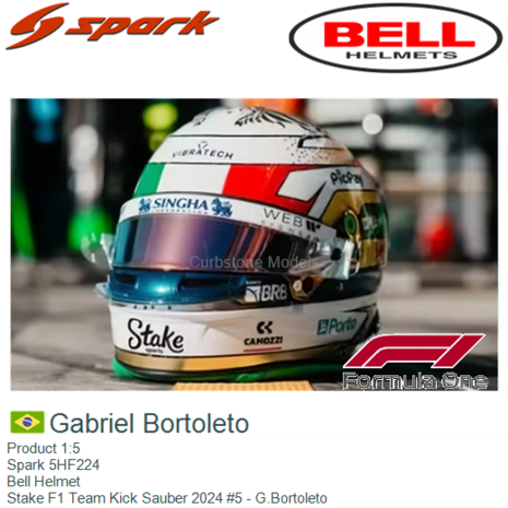 Product 1:5 | Spark 5HF224 | Bell Helmet | Stake F1 Team Kick Sauber 2024 #5 - G.Bortoleto