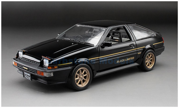 Product 1:24 | Sunstar 51005 | Toyota Sprinter Trueno GT Apex (AE86) Black and Gold 1986