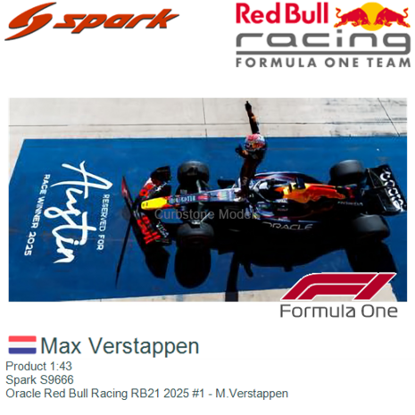 Product 1:43 | Spark S9666 | Oracle Red Bull Racing RB21 2025 #1 - M.Verstappen