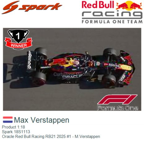 Product 1:18 | Spark 18S1113 | Oracle Red Bull Racing RB21 2025 #1 - M.Verstappen