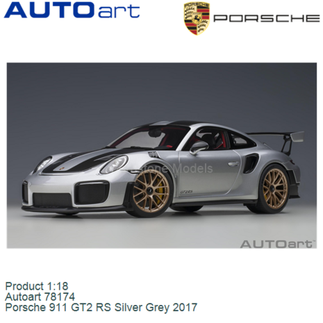Product 1:18 | Autoart 78174 | Porsche 911 GT2 RS Silver Grey 2017