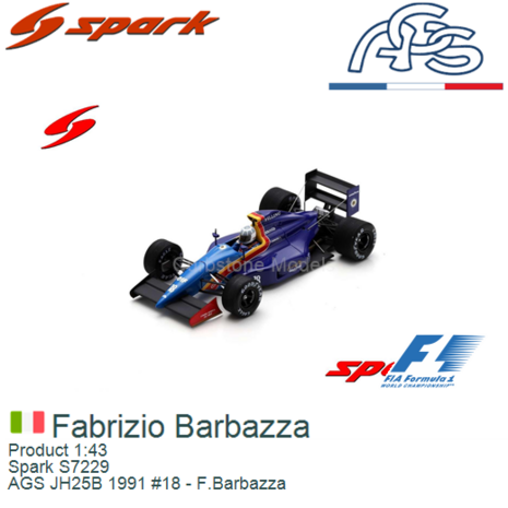 Product 1:43 | Spark S7229 | AGS JH25B 1991 #18 - F.Barbazza