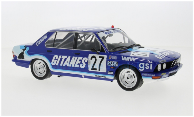 Product 1:18 | IXO-Models 18RMC183B.22 | BMW 520i (E28) | Gitanes 1982 #27 - H.Regout - A.Peltier - A.Cudini