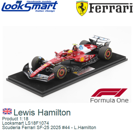 Product 1:18 | Looksmart LS18F1074 | Scuderia Ferrari SF-25 2025 #44 - L.Hamilton