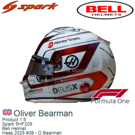 Product 1:5 | Spark 5HF209 | Bell Helmet | Haas 2025 #38 - O.Bearman