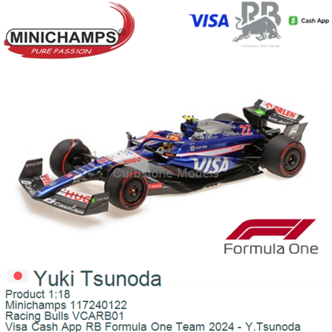 Product 1:18 | Minichamps 117240122 | Racing Bulls VCARB01 | Visa Cash App RB Formula One Team 2024 - Y.Tsunoda