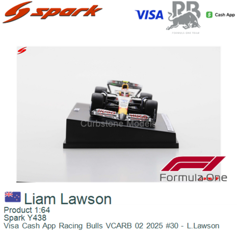 Product 1:64 | Spark Y438 | Visa Cash App Racing Bulls VCARB 02 2025 #30 - L.Lawson