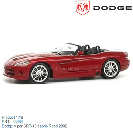 Product 1:18 | ERTL 33084 | Dodge Viper SRT-10 cabrio Rood 2002