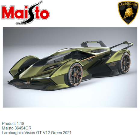 Product 1:18 | Maisto 36454GR | Lamborghini Vision GT V12 Green 2021